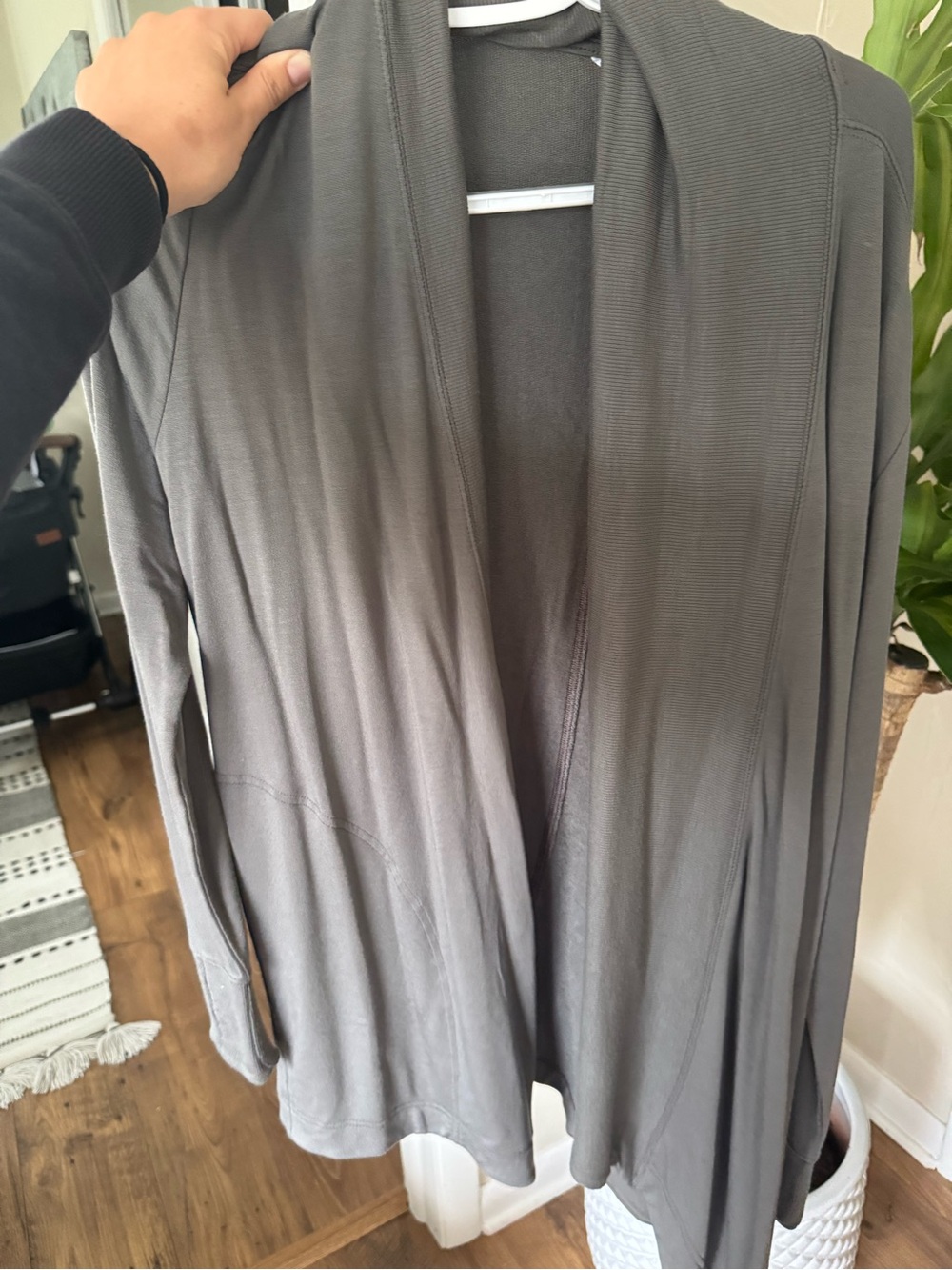 Lightweight Open Front Cardigan in Green